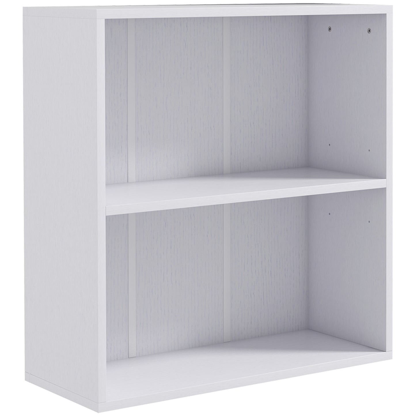 HOMCOM 2 Tier Bookshelf, Low Bookcase with Adjustable Shelf, 2 Compartments for Home Office, Living Room, Study, White-Rack Bookcases & Shelves-ChewyGames-ChewyGames