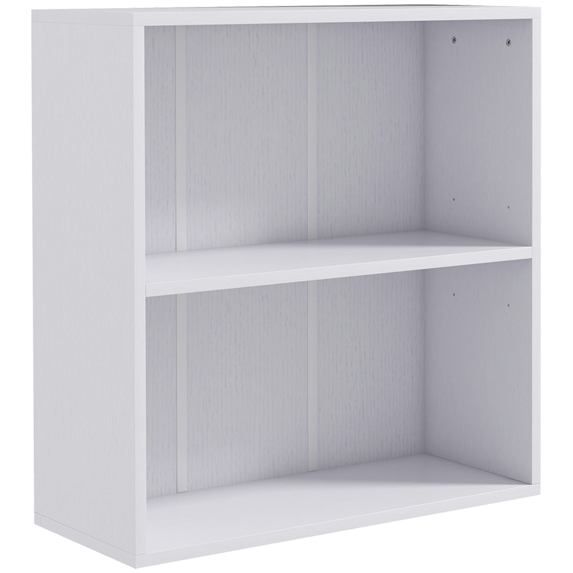 HOMCOM 2 Tier Bookshelf, Low Bookcase with Adjustable Shelf, 2 Compartments for Home Office, Living Room, Study, White-Rack Bookcases & Shelves-ChewyGames-ChewyGames