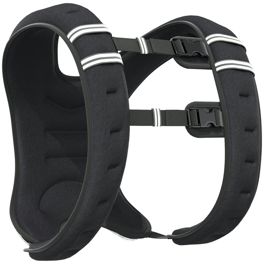 HOMCOM 10KG Weighted Vest, Running Weight Vest with Adjustable Strap, Convenient Pocket and Reflective Strips for Men and Women