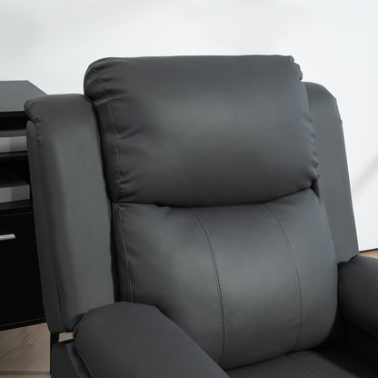 HOMCOM Riser and Recliner Chair with Vibration Massage, PU Leather Power Lift Chair for Elderly, Dark Grey