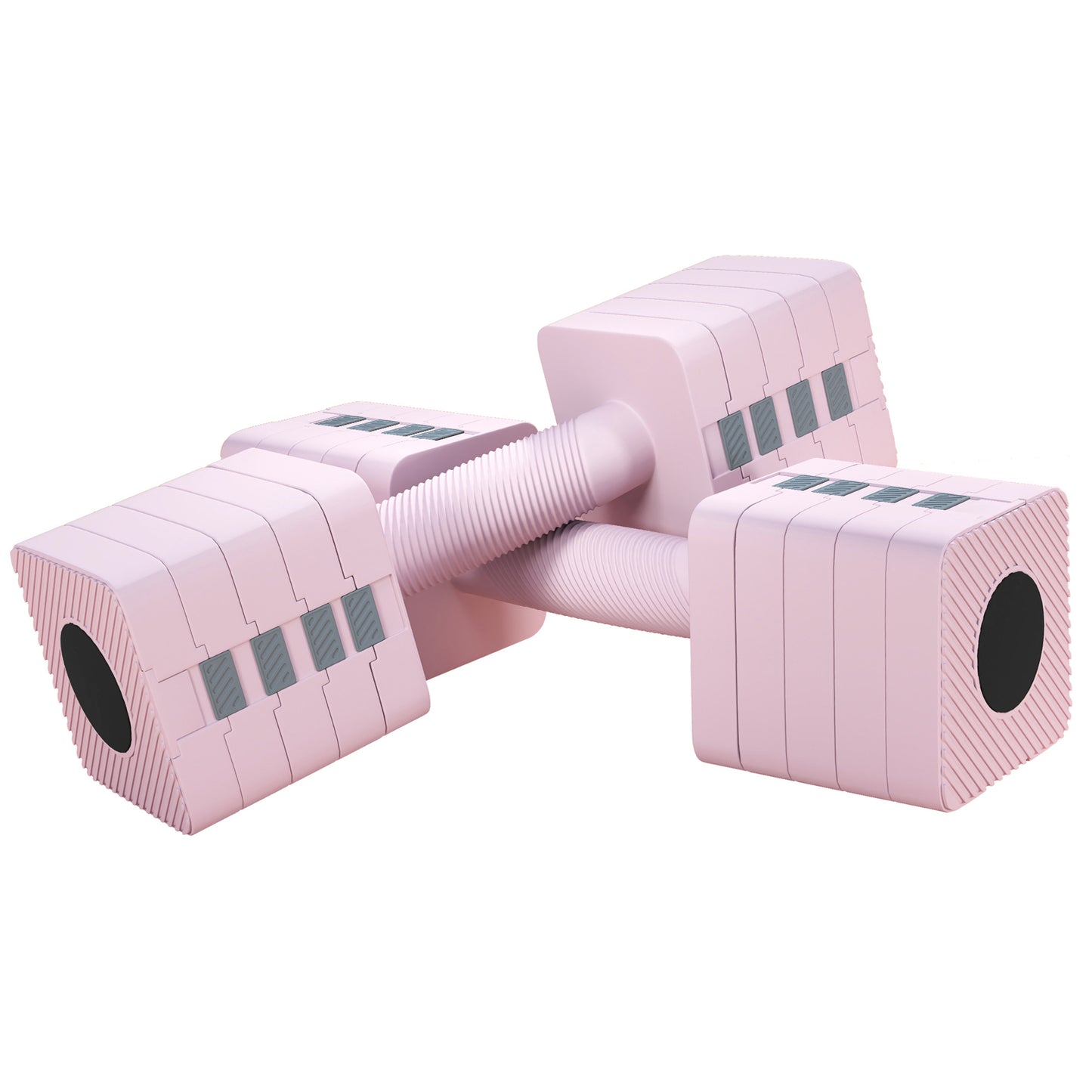 SPORTNOW Adjustable Dumbbell Set of 2, Each 1/2/3/4/5 kg Weight, 5-in-1 Weights Dumbbells Set with Non-Slip Handle, Pink