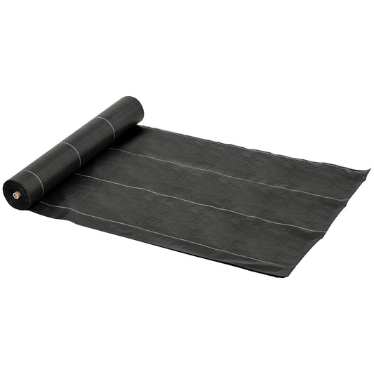 Outsunny 2m x 50m Weed Control Membrane, Heavy Duty Weed Control Barrier Fabric, 100gsm Ground Cover for Patios, Garden