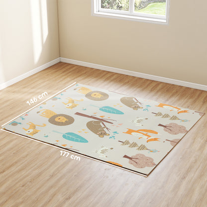 AIYAPLAY Animal-Themed Baby Plat Mat Double Sided, Foldable, Water-Resistant for Outdoor/Indoor, 177 x 146 x 1.5cm--ChewyGames-ChewyGames