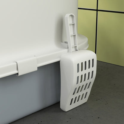 PawHut Cat Litter Box with Lid, Scoop, Deodorisation Bags, Top Entry