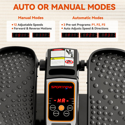 SPORTNOW Under Desk Elliptical Machine for Home, Electric Elliptical Machine with 12 Adjustable Speed, LED Monitor