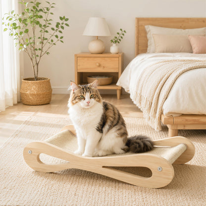 PawHut 2 in 1 Sisal Cat Scratcher Bed Cat Scratching Board and Lounger 60 x 35 x 13 cm Cream White