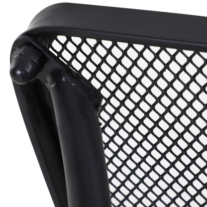 Outsunny Square Garden Metal Bistro Table Outdoor Patio Coffee Side Desk - Black 45L X 45W X 50H CM