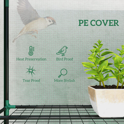 Outsunny 46 x 215cm Nine-Shelf Greenhouse - Green
