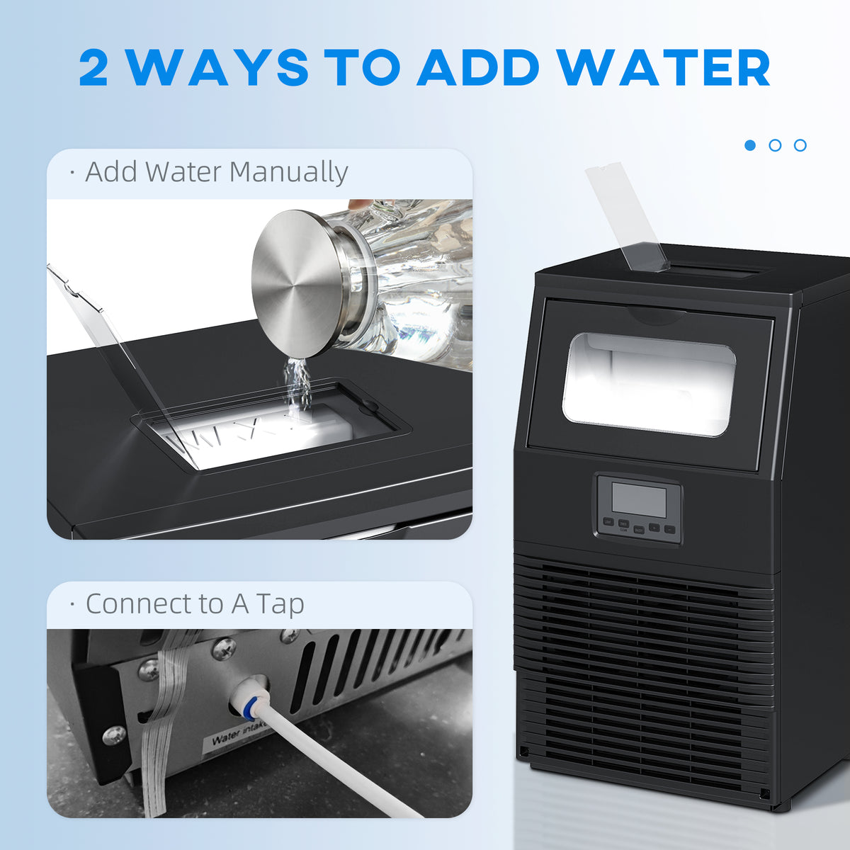 HOMCOM Commercial Ice Maker with 4kg Ice Storage - Black
