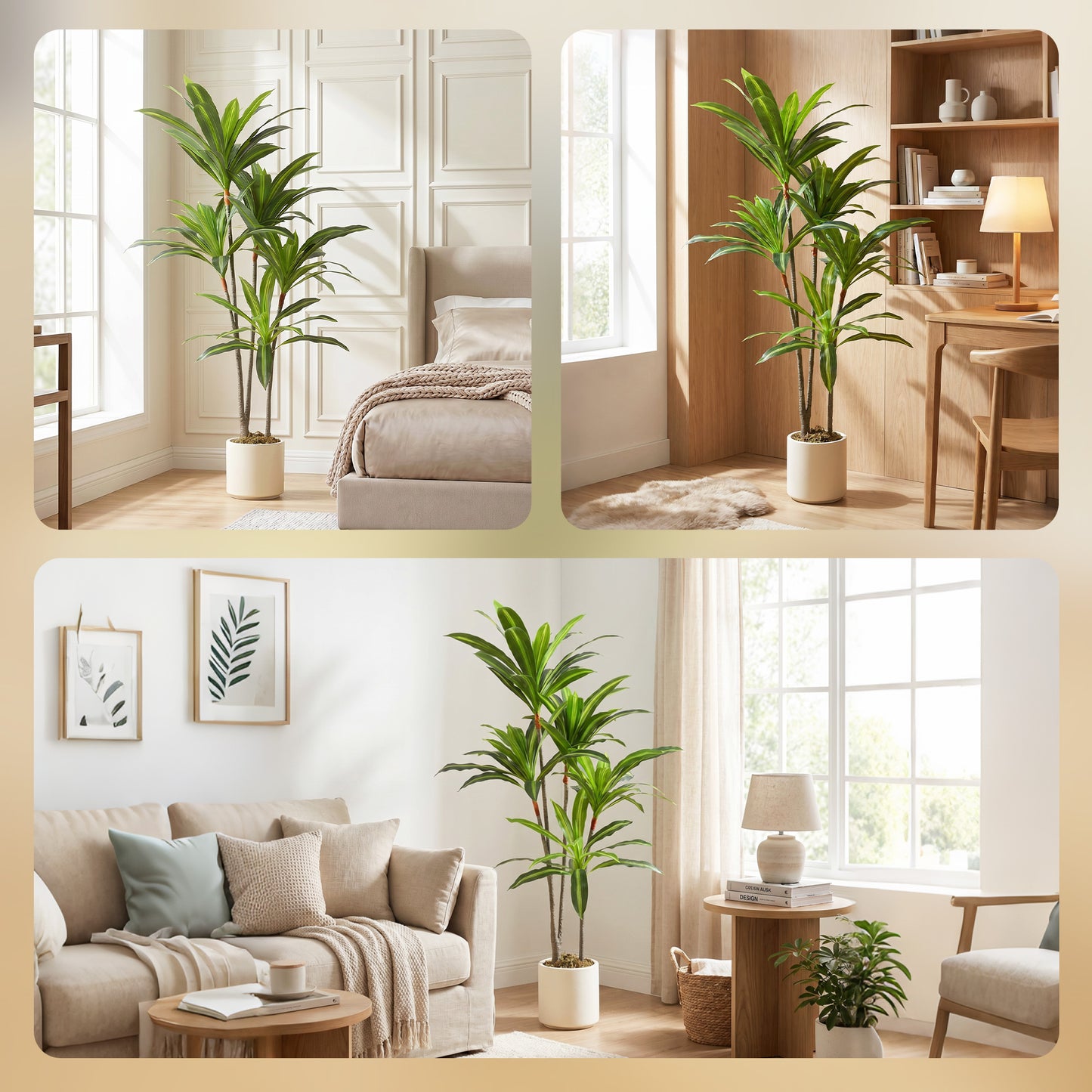 HOMCOM 150cm Lifelike Fake Tree, Artificial Dracaena Tree with Bendable Trunks, Green
