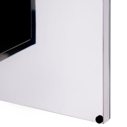 HOMCOM Stainless Steel Bathroom Mirror Cabinet, Wall Mounted Bathroom Cabinet with Mirror for Small Cloakroom Compact Space, 30 x 14 x 55 cm