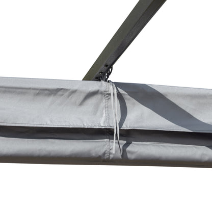 Outsunny 3 x 3(m) Metal Retractable Pergola, Garden Gazebo Metal Pergola Canopy Outdoor Sun Shade Shelter for Party BBQ, Grey