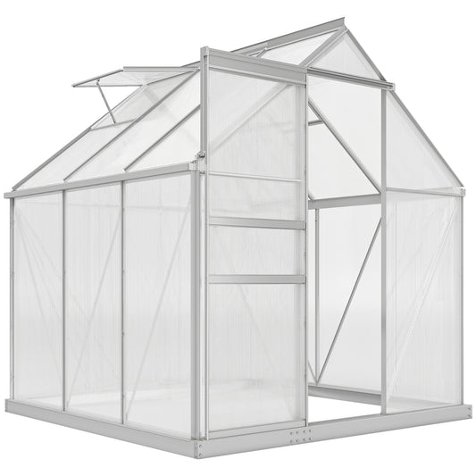 Outsunny 190 x 190cm Walk-In Polycarbonate Greenhouse