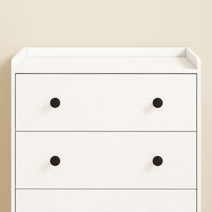 HOMCOM 4 Drawer Chest of Drawers, Modern Dresser for Bedroom, Storage Cabinet for Living Room Entryway, White Wood Effect