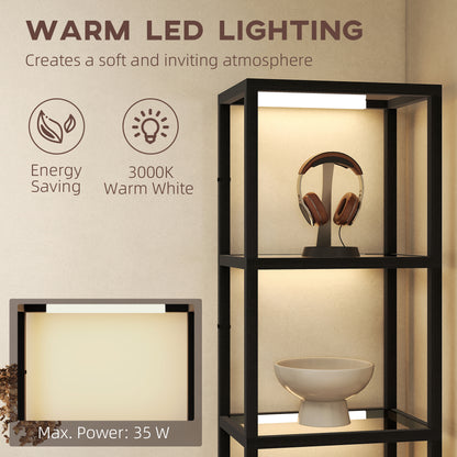 HOMCOM Four-Shelf Floor Lamp - Black