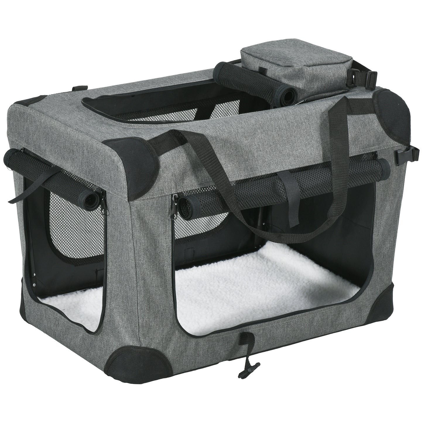 PawHut Oxford Fabric Folding Pet Carrier Bag Grey--ChewyGames-ChewyGames
