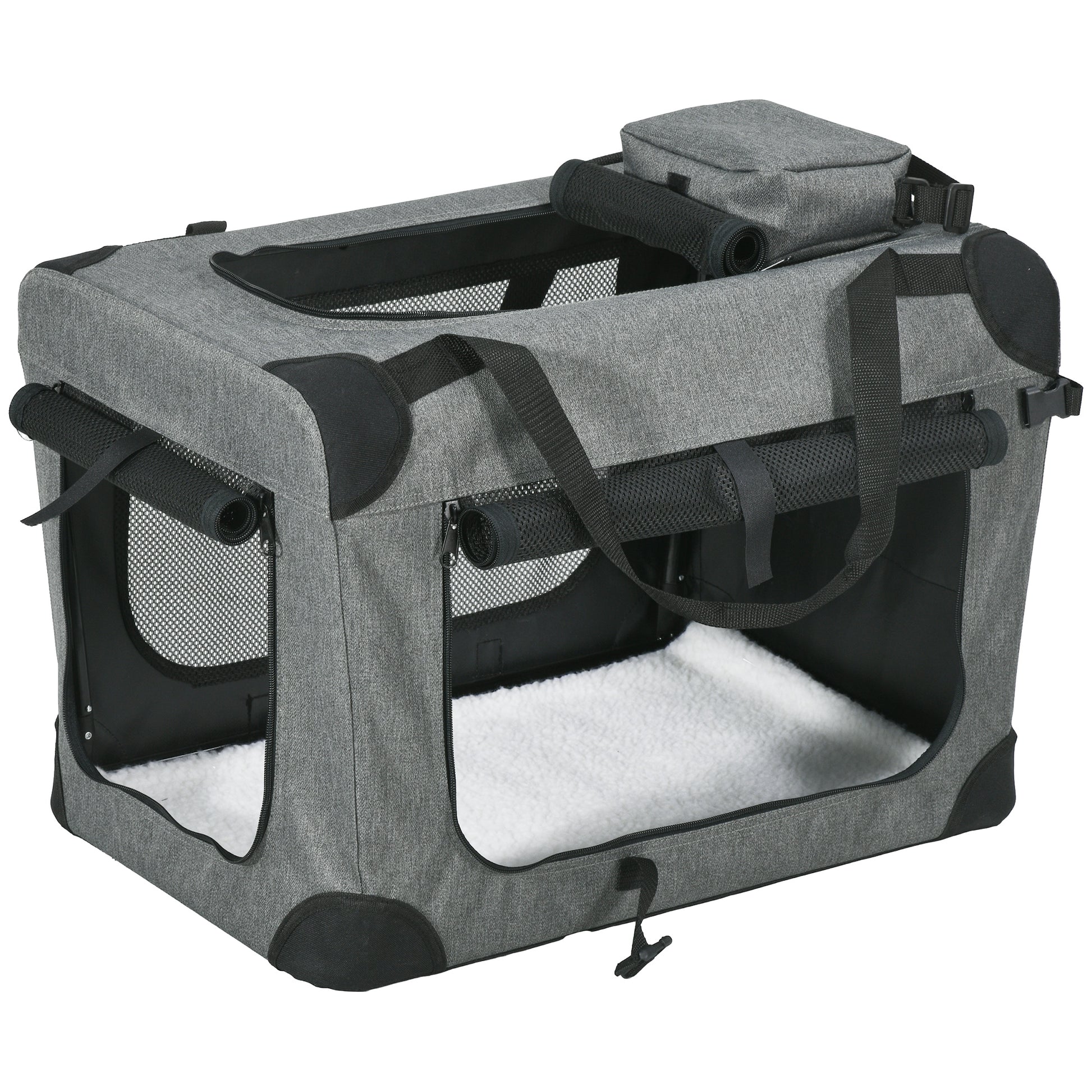 PawHut Oxford Fabric Folding Pet Carrier Bag Grey--ChewyGames-ChewyGames