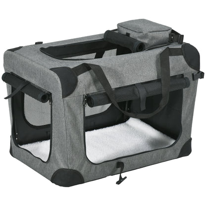 PawHut Oxford Fabric Folding Pet Carrier Bag Grey--ChewyGames-ChewyGames