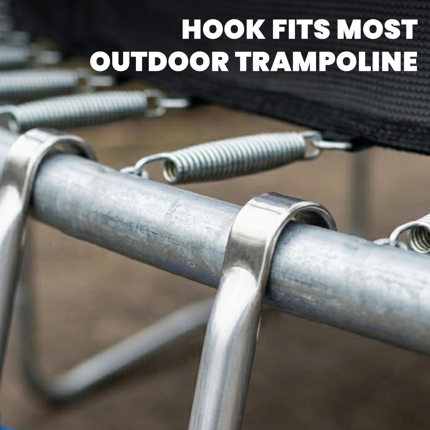 SPORTNOW Trampoline Ladder, 2-Steps with Horizontal Wide Steps, Universal Hook, Galvanised Steel Frame, 150kg Load Capacity