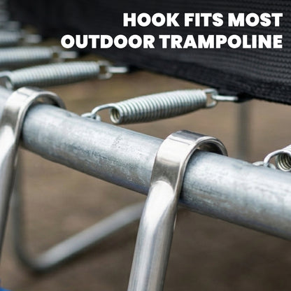 SPORTNOW Trampoline Ladder, 2-Steps with Horizontal Wide Steps, Universal Hook, Galvanised Steel Frame, 150kg Load Capacity