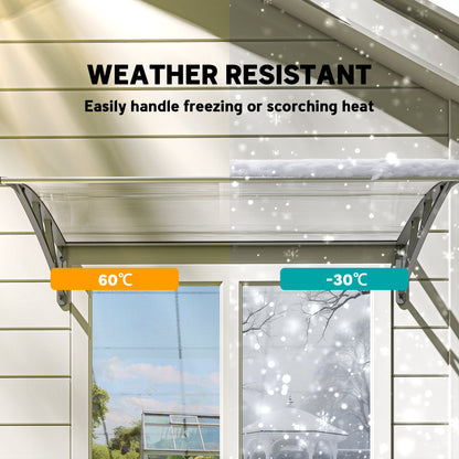 Outsunny Front Door Canopy, Outdoor Awning, Rain Shelter, 110 x 60cm, Grey