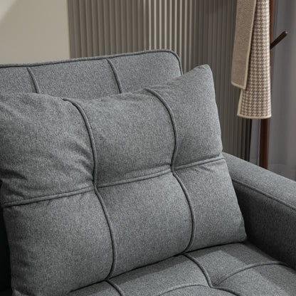 HOMCOM 2 Seater Sofa Bed Pull-Out Sofa Bed for Small Space - Charcoal Grey