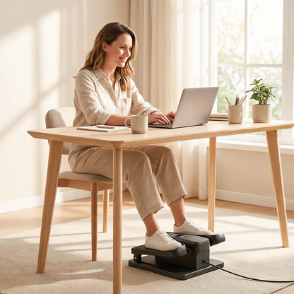 SPORTNOW Under Desk Elliptical Machine with Manual & Auto Modes, 12 Adjustable Speed, Remote Control & LED Monitor for Home