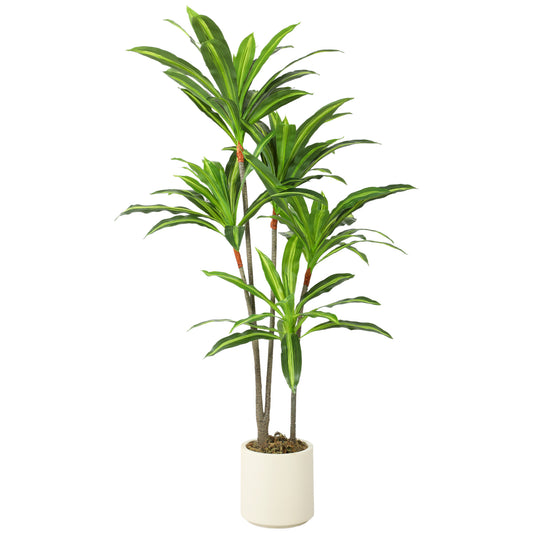 HOMCOM 150cm Lifelike Fake Tree, Artificial Dracaena Tree with Bendable Trunks, Green