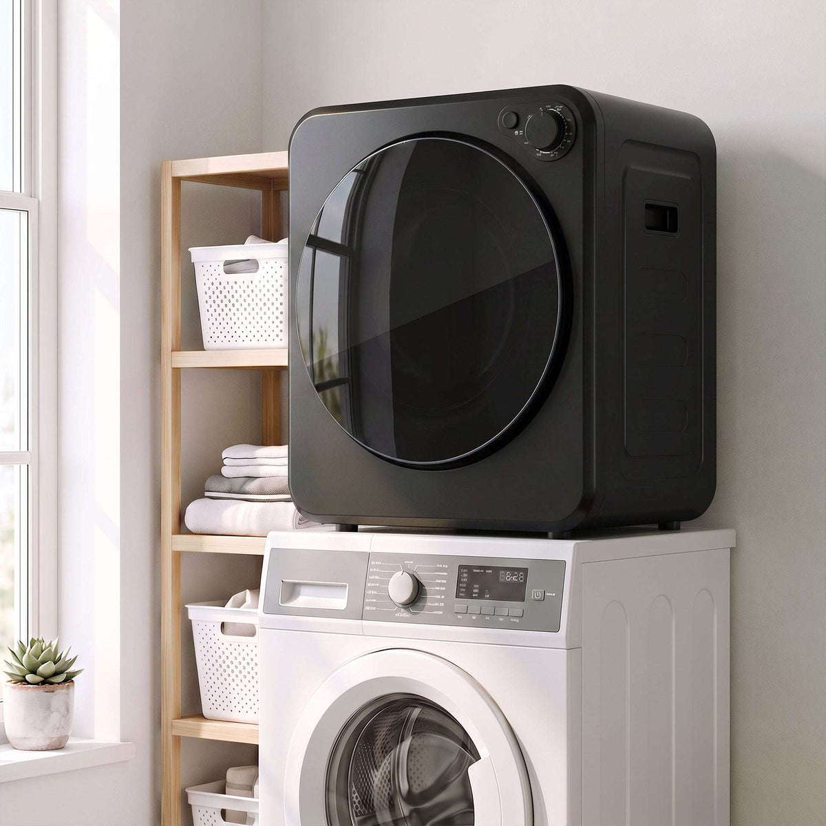 HOMCOM 4kg Front Load Laundry Dryer, Portable Clothes Dryer with 2 Power Modes, 400W/800W, Black