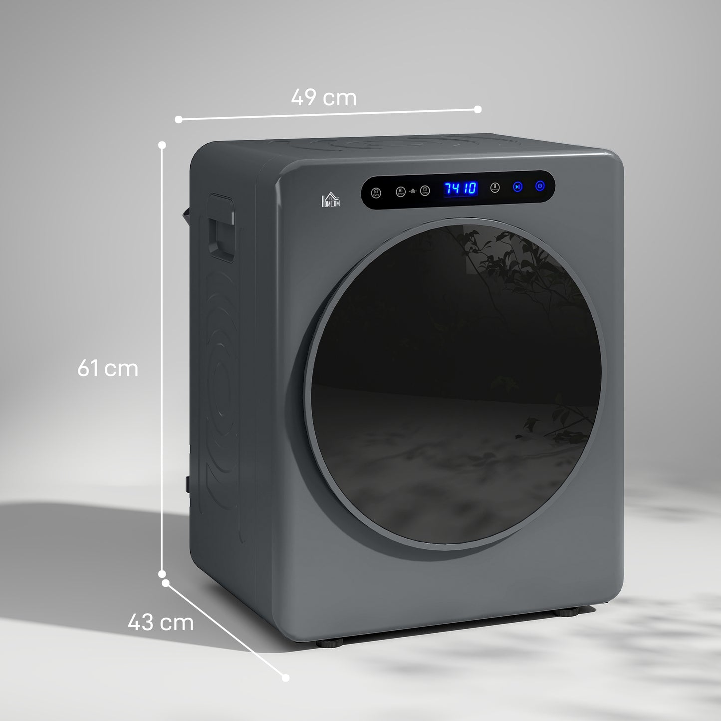 HOMCOM 4kg Compact 40-60℃  Tumble Dryer - Grey