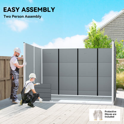 Outsunny 10 x 6 ft Resin Garden Shed, Outdoor Storage Shed with Floor, Windows, Lockable Doors and Vents, Grey