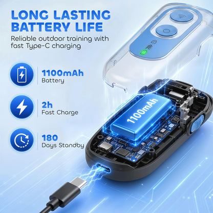 PawHut Anti Barking Device for Dogs, Ultrasonic Stop Dog Barking Device with 5 Modes & Vibration, LED Flashlight