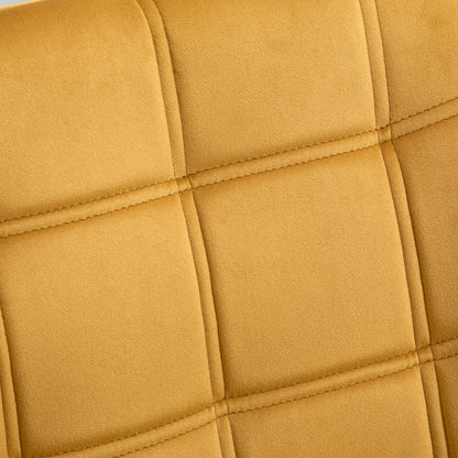 HOMCOM Accent Chair, Velvet Upholstered Vanity Tub Chair with Flared Armrests, Slanted Back, Solid Wood Legs, Comfy Padding Armchair, Home Bedroom Furniture Seating, Yellow