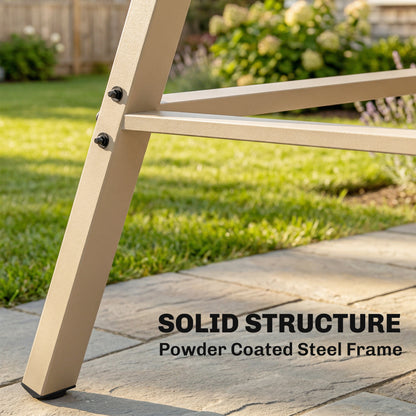 Outsunny Three-Seat Garden Swing Chair, with Adjustable Canopy - Beige