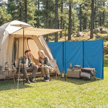 Outsunny Camping Windbreak, Foldable Portable Wind Blocker w/ Carry Bag and Steel Poles, 780cm x 150cm