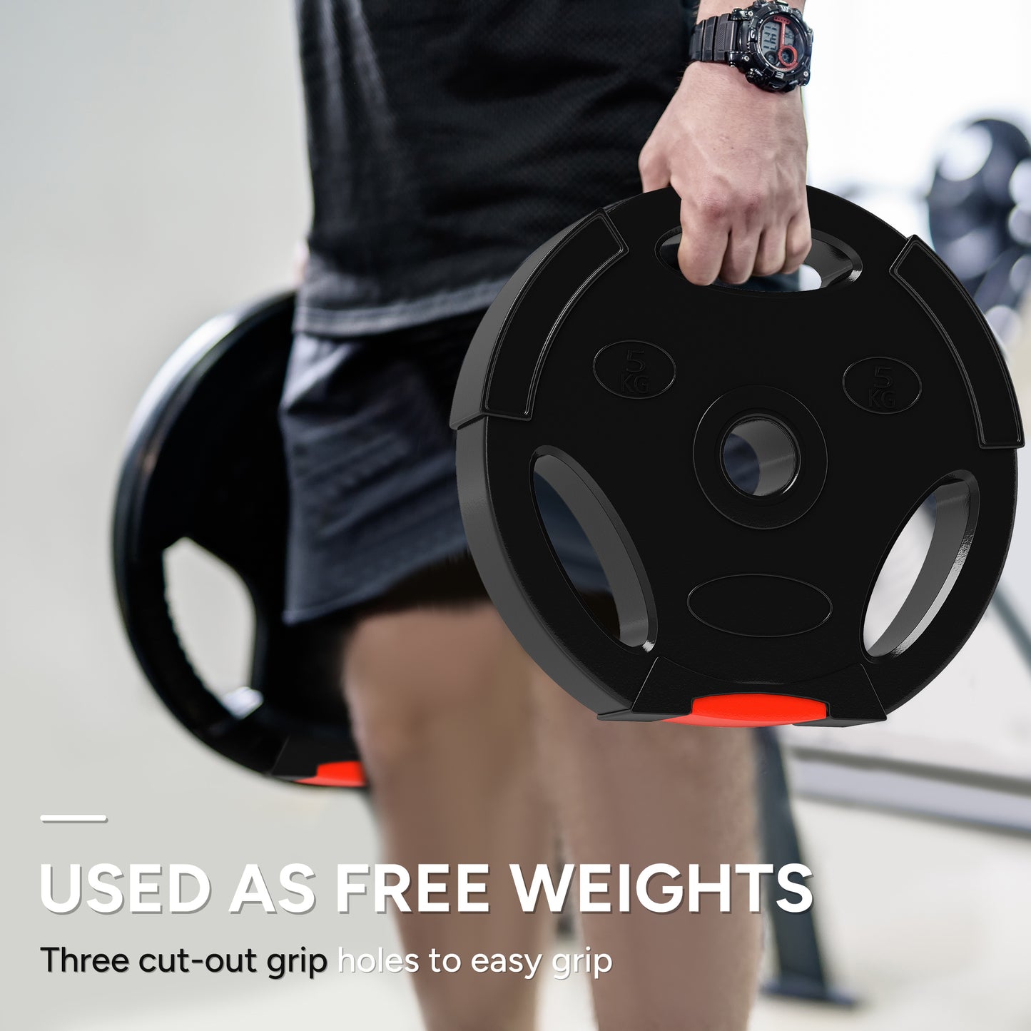 SPORTNOW Weight Plates Set, with Two 10kg and Two 5kg weights, Black
