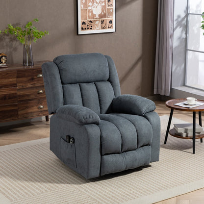 HOMCOM Power Lift Recliner Chair with Vibration Massage, Lift Chair for Elderly with Footrest, Remote, Side Pocket, Grey