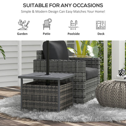 Outsunny Outdoor Rattan Wicker Coffee Table w/ Umbrella Hole Suitable for Garden Garden--ChewyGames-ChewyGames
