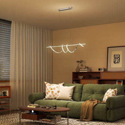 HOMCOM Pendant Light with 3 Colour Temperatures - Silver Tone