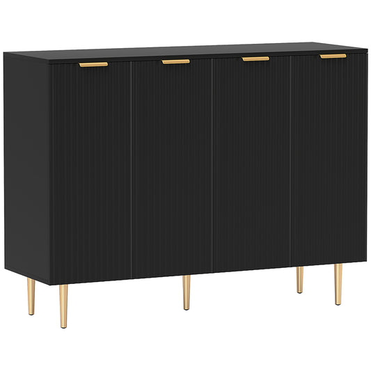 HOMCOM Sideboard Buffet Cabinet, Modern Kitchen Storage Cabinet with 4 Doors and Adjustable Shelves Black--ChewyGames-ChewyGames