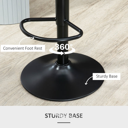HOMCOM Bar Stools Set of 2, PU Leather Swivel Barstools with Backrest and Footrest for Kitchen, Counter, Breakfast Bar, Grey