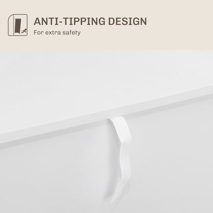 HOMCOM Adjustable Shelf Sideboard - White-Sideboards-ChewyGames-ChewyGames