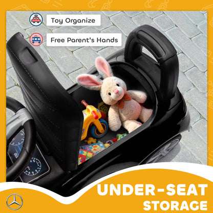 AIYAPLAY Official Mercedes-Benz Ride On Car, Foot to Floor Sliding Walker with Horn, Engine Sounds and Under-Seat Storage, Black