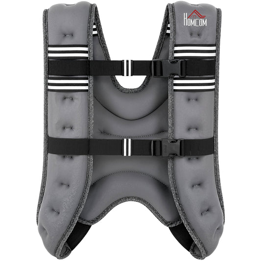 HOMCOM 10KG Weighted Vest, Running Weight Vest with Adjustable Strap, Convenient Pocket and Reflective Strips for Men and Women
