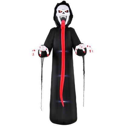 Outsunny 10 FT Halloween Inflatable Skeleton, Scary Halloween Decoration with Built-in LED Lights for Indoor Outdoor Decor