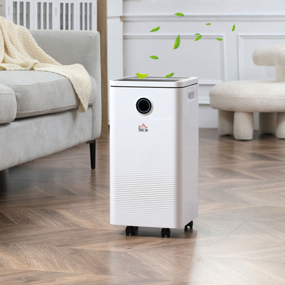 HOMCOM 10L/Day Dehumidifier with WiFi Smart App Control, 2.5L Water Tank, Digital Display, Sleep Mode, 24H Timer, Laundry Clothes Drying, for Home and Large Room Basement