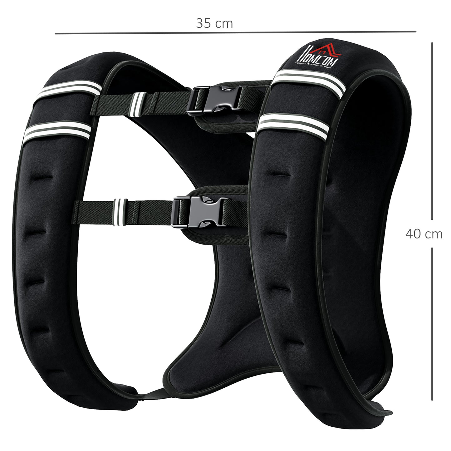 HOMCOM 5KG Weighted Vest, Running Weight Vest with Adjustable Strap, Convenient Pocket and Reflective Strips for Men and Women