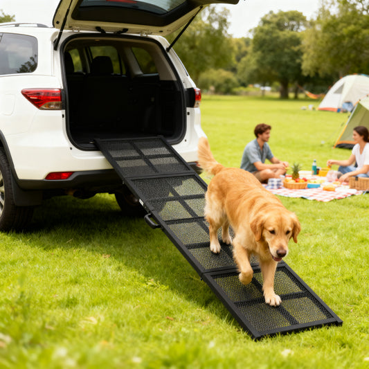 PawHut 191 x 20cm Dog Ramp for Car, Extra Long Pet Stairs with Non-Slip Surface