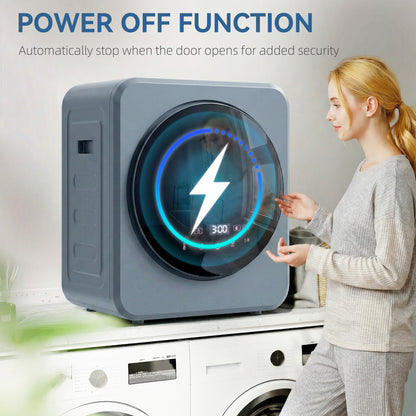 HOMCOM Vented Tumble Dryer, 4kg Front Tumble Dryer with Stainless Steel Tub, 800W Compact Freestanding Grey