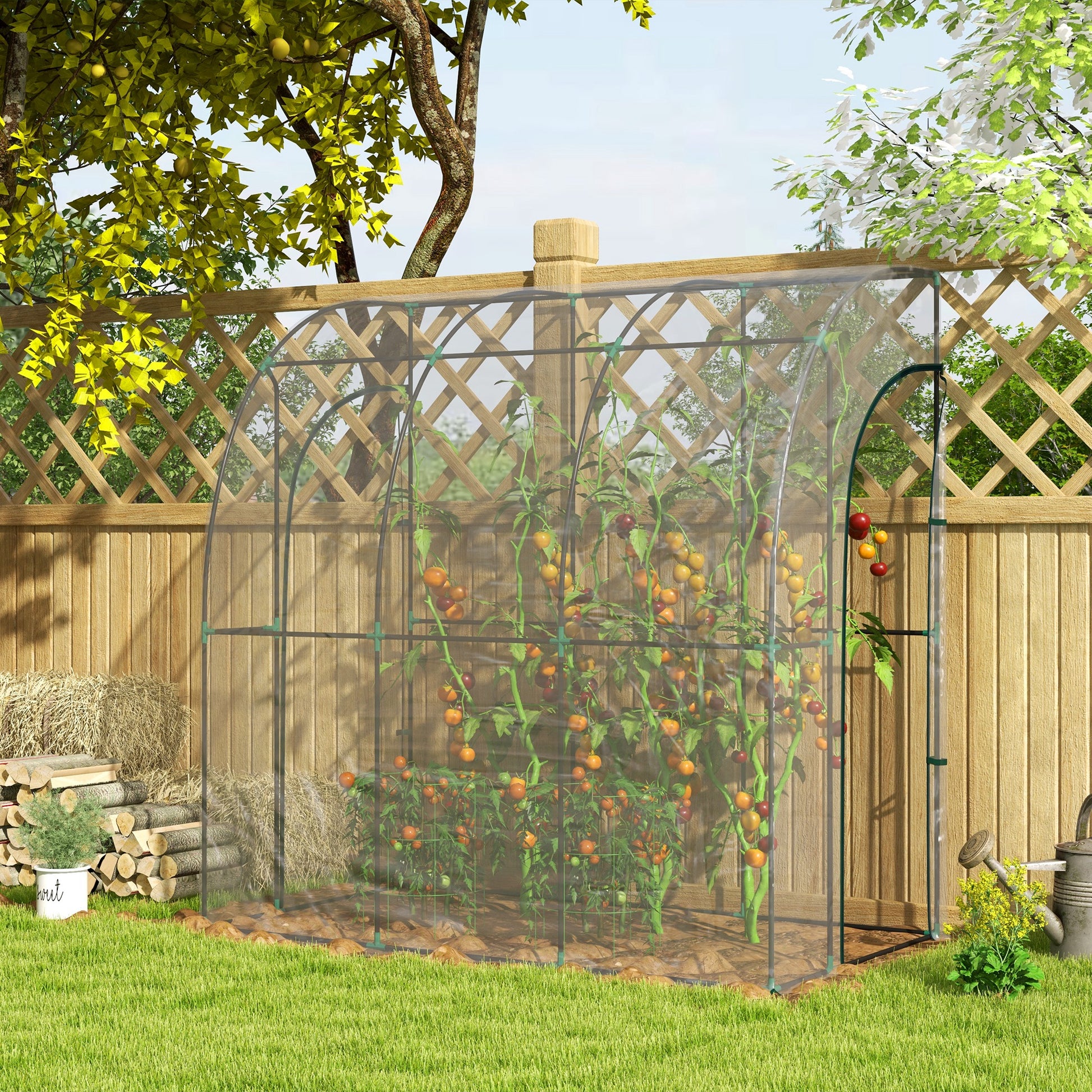 Outsunny 214cm x 118cm Walk-In Lean To Greenhouse, with Accessories-Lean-To Greenhouses-ChewyGames-ChewyGames